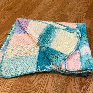 Baby Blanket Pastel Colours Crochet